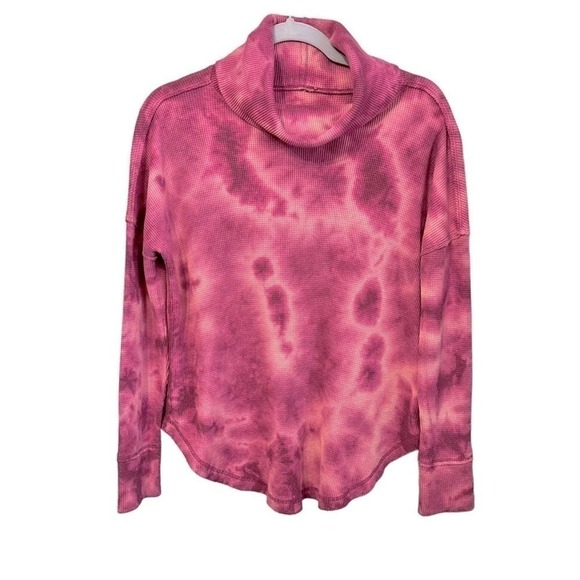 ANTHROPOLOGIE Maeve‎ Tie Dye Thermal Cowl Neck Top Size S - Picture 2 of 7